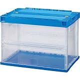 三甲 オリコン ペタンコ 蓋付 透明ブルー C-60B-B