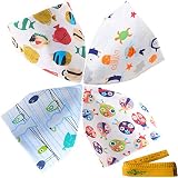 Cute Cotton Baby Drool Dribble Teething Feeding Bandana Bibs Triangle Kerchief Scarf Bib with Adjust