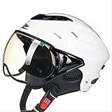 DGF ヘルメットABSサマーヘルメットバイクオートバイ電動換気超通気性ライニングUV保護ヘルメット (色 : 白)