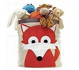 【MM-34】 アニマル 動物 おもちゃ ラウンド 収納 ボックス 赤ちゃんの おむつ ガーゼ タオル なども可愛く 収納 (キツネさん)