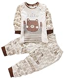 Plus Nao(プラスナオ) 子供用 パジャマ ルームウエア 上下セット 長袖×長ズボン イラストプリント 可愛い 肩ボタン ラウンドネック 男の子 110 K
