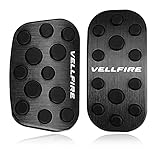 LEXLEYS トヨタ ヴェルファイア 20系 30系 アルミ ペダル アクセル ブレーキ カバー 工具不要 滑り止め付 被せる ゴム カスタムドレスアップ パーツ(ブラック)