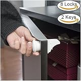 磁気キャビネットロック2キーと子安全8パック ホワイト SG-US-899918