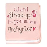 CafePress – Kids Future消防士赤ちゃんBlanket – スーパーソフトベビー毛布、新生児おくるみ 標準 ピンク 593069548-0-173-0