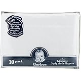 Gerber 10 Count Prefold Gauze Cloth Diapers, White by Gerber [並行輸入品]