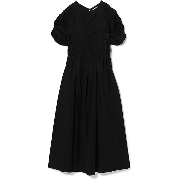 美品◆ブラック　リネンリラックスカフタンワンピース .Mライン 38 美品◇ブラック リネンリラックスカフタンワンピース .Mライン 38