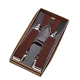 キッズ/子供弾性サスペンダークリップ4つのクリップオンアジャスタブルサスペンダー[コーヒー]