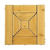 【ウッドデッキタイル】ジョイント式ウッドタイル 29cm幅 54枚セット【03】：四角×NA