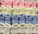 BABY KNITTED BOOTIES BOYS GIRLS SOCKS NEWBORN BOOTEES S 0-3 mths APPROX (Pink) by angelkids