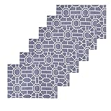 (Rectangular Placemat Set of 6, Navy) - Trellis Navy Placemat Set of 6
