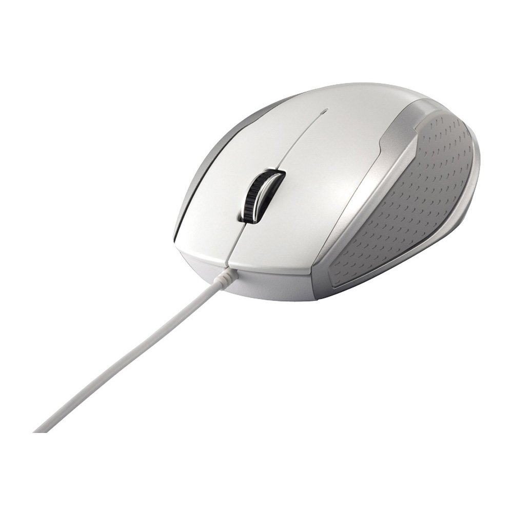 BUFFALO 有線BlueLEDマウス 静音/3ボタン/横スクロール ブラック BSMBU25SBK