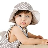 Meilleur reve(メイヤーリーブ)【選べる3色】 赤ちゃん ベビー キッズ 子供 用 帽子 女の子 男の子 かわいい デザイン つば 付き 日焼け UV 日よけ (03グレー)