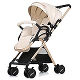 赤ちゃんのベビーカーはリクライニングシェルターを楽しむことができます車の風景折り畳みトロリー（カーキ）50 * 85 * 101cm