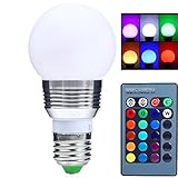 ILS - Dimmable 3W E27 LED RGB Magic Light Bulb 16 Colors Changing with Remote Control AC85-265V