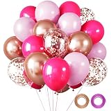 fogman 風船 バルーン 飾り付け バースデー パーティー用 誕生日 デコレーション 30個セット(ローズゴールド＆ピンク)