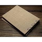 (Rectangle Black Inner Paper) - DEBON Multi-purpose Retro Burlap Photo Album DIY Manual Scrapbook (R