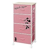 チェスト 収納ボックス タオル収納 ランドリー収納 4段 ピンク 「ミニーマウス」 幅45×奥行34.5×高さ93.5cm ディズニー FB45-4PIMN