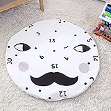 赤ちゃんのおもちゃカスタム綿の赤ちゃんのクロールマット子供のクロールパッドの装飾毛布のゲームの毛布 (時計)
