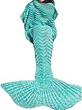 SZXKT Mermaid Tail Blanket Christmas gift For Kids Teens Adult Handmade Wave Mermaid Blankets Croche