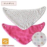 ガーゼ×フリースのあったかスタイ リバーシブル スタイ マフラー ネックウォーマー ファムベリー オリジナルスタイ ビブ ガーゼ フリース 日本製 (ドットピンク)