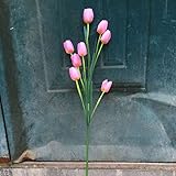 ( 1 Bunch = 8heads )シミュレーション人工シルクフラワー装飾チューリップ花 One Size ピンク SFBHA32824921348