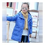 子供服　冬　ダウンジャケット　保温性よく　厚くする　ファッション　軽快　着心地良い　ブルー　160cm