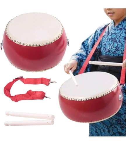 Amazon | 本格的 小 太鼓 セット 本 革 牛 皮 バチ 2本 付 忘年会 新年