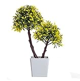 LifeStar フェイクグリーン 人工観葉植物 光触媒 造花 お世話のいらない 癒しの グリーン 観葉植物 インテリア 人工 造花 トピアリーボール グリーン 鉢植え 葉 植物 イエロー