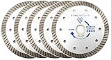 5枚セット 外径125mm (5インチ)　ダイヤモンドブレード カッター ウェーブタイプ 穴径22mm (20/15mmリング付き) プロ仕様 実績豊富！ (5)