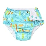 アイプレイ ベビー 水着 スイムパンツ おむつ機能付き 水遊びパンツ Ruffle Snap Reusable Swimsuit Diaper Boy 男の子用 (サイズ：4T、カラー：Aqua Su