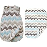 【セット買い】 サンデシカ スリーパー ふわふわ6重ガーゼスリーパー Lサイズ シェブロン + ６重ガーゼケット