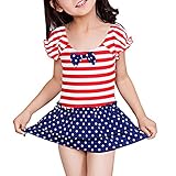 Sasairy 女の子 水着 ワンピース 水玉柄 スクール水着 スイムウエア 女の子 水着 ワンピース 2点セット