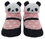 ツイン ベビーソックス パンダマスコット付 11-13cm ピンドット靴 ピンク