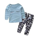 ベビー ガールズ服 上下セット 可愛い プリント Tシャツ+ズボン 2点セット