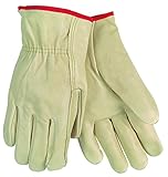 MCR Safety 3202M Economy Grade Unlined Cow Grain Leather Men's Gloves with Shirred Elastic Back and 