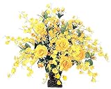 FLOWER-x/アートフラワー 光触媒 造花 アレンジ ゴールドエース 37A10061