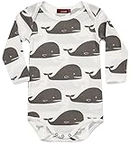 Milkbarn Organicコットン長袖One Piece "グレーWhale " 3 – 6ヶ月