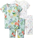 カーターズ Carter's パジャマ 半袖 2枚 ＆ 半ズボン ＆ 長ズボン 綿リブ100% 2組セット 4-Piece Snug Fit Cotton PJs 12M (72-78cm)