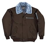 [三段鳶] S-1777 パイロット防寒ジャンパー[4L 10:ブラウン]