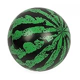 Seliyi スイカパターン　ソフトボール　子供おもちゃ　17cm直径　プラスチック　ブラック　グリーン