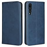 Jaorty Huawei P20 pro ケース 手帳型 HW-01K ファーウェイ P20 pro ケース 手帳型 カバー Huawei P20pro スマホケース HW-01K ケース人気 内蔵マグネットPU合成皮革 財布型 カード収納 スタンド機能-ブルー