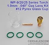 CHNsalescom 17個のTIG溶接スタッフィーガスレンズ＃12パイレックスカップキットWP-9/20/25 1.0mm 0.04"