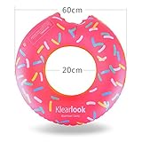 Klearlook ドーナツフロート浮き輪 子供用 直径60cm TPU素材 (ストロベリー)