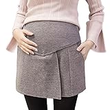 Spinas(スピナス) マタニティ スカート 風 ショート パンツ スカートに見えるショートパンツ キュロット マタニティパンツ 妊婦 産前 ブラック ライトグレー ダークグレー M～XXL （ライ