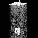 LightInTheBoxコンテンポラリーシングルハンドル2つ穴壁マウント8インチクロムSquare降雨シャワーヘッドバスルームWaterflow Poweredバスシャワー洗面ミキサータップ衛生器具