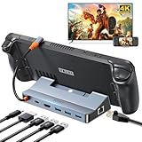YOAKE Steam Deck/Switch/Rog Ally/Legion Go用 TV ドック 6-in-1 USB-Cハブ ドッキングステーション HDMI 4K@60Hz 3*USB3.0 RJ45 PD100W 高速充電 過電流保護 アルミニウム合金 スチームデック専用ドック 収納可能