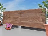 GROOVY OUTSTYLE バルコニーシェード 360×100cm ブラウン ベランダ シェード 日よけ 目隠し オーニング シート プライバシー UVカット 簡単設置 カット可能 ハトメ 12個