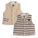 TopCotton ベビー ベスト 両面着える 新生児 (褐色, 70)