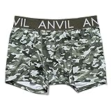 ANVIL アンヴィル アンビル ボクサーパンツ メンズ カモフラカラー 迷彩 アンダーウェア ショートパンツ シンプル ANV5205 モスグリーン Lサイズ