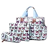 Miss Lulu 4 Piece Butterfly Baby Nappy Changing Bag Set (Blue) by Miss Lulu